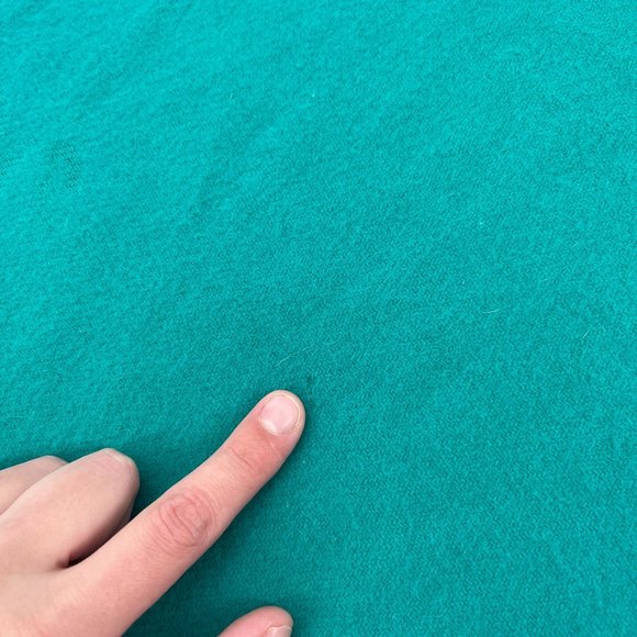 GAP Vintage 70s 80s Teal Blue Green 100% Lambswool Scarf - Picture 6 of 8